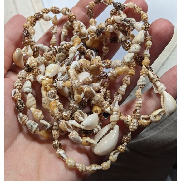 Beachy Two Layer Seashell Beaded Necklace - Picture 3 of 5